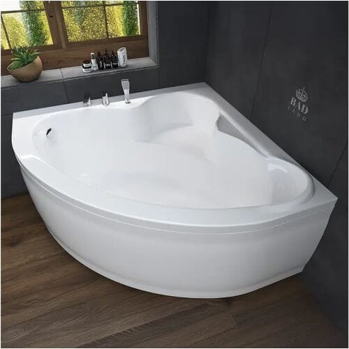 Hoekbad STANDARD 120x120 met acrylrand   Afvoer &amp; poten GRATIS!
