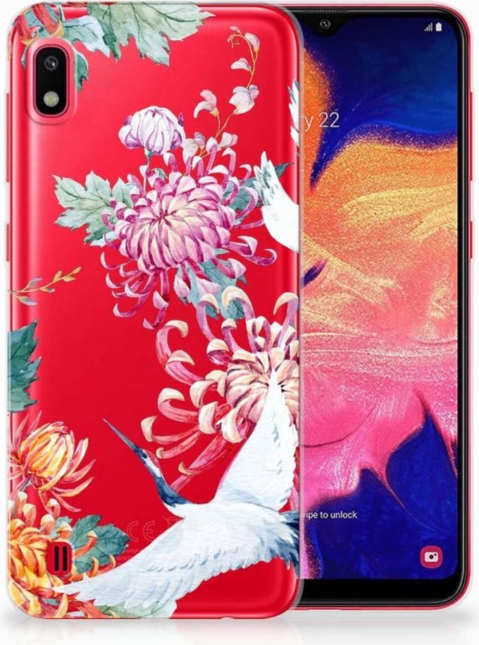 Samsung Galaxy A10 TPU Hoesje Bird Flowers