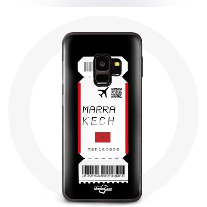 Coque - Samsung - Galaxy S9 - Souple - Noir - Billet d'avion Marrakech Maroc