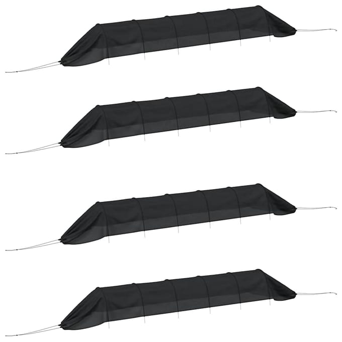 Vidaxl Tuintunnels met Gaas, 4 Stuks, Zwart, Staal en Polyethyleen