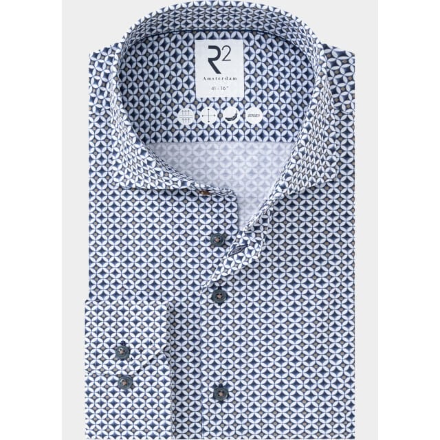 R2 Amsterdam Overhemd extra lange mouw printed single jersey shirt 134.wsp.xls.008/010