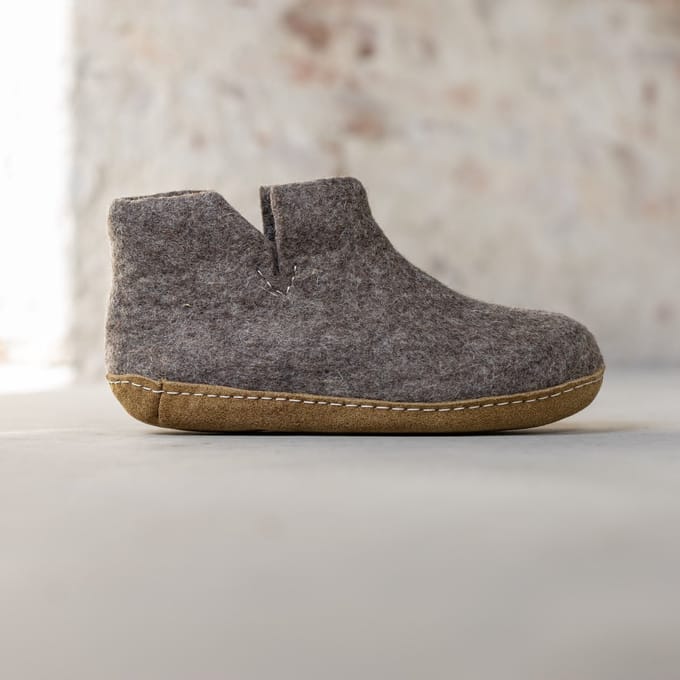 Vilten Hoge Dames Pantoffel Jado - Sesam - Maat 36 - Zachte Zool