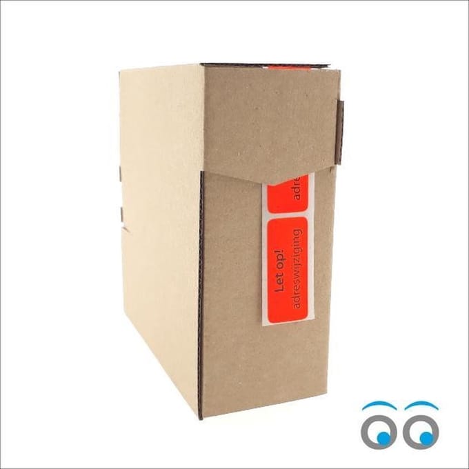 Etiket - Sticker - Adres Wijziging - 500 stuks - Fluor Rood