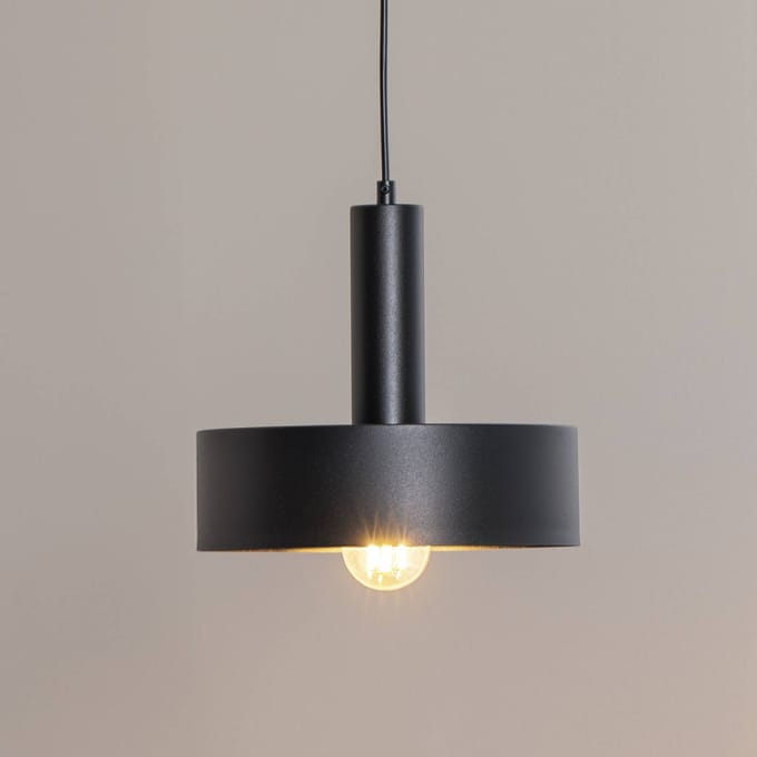 SIGMA Hanglamp Vitrum round, zwart, cilindrisch, Ø 27 cm