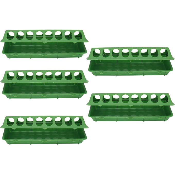 5Ensemble Mangeoire à Oiseaux Épaissir Cage à Oiseaux Suspendue Bol Boîte Accessoire d'Alimentation Vert green