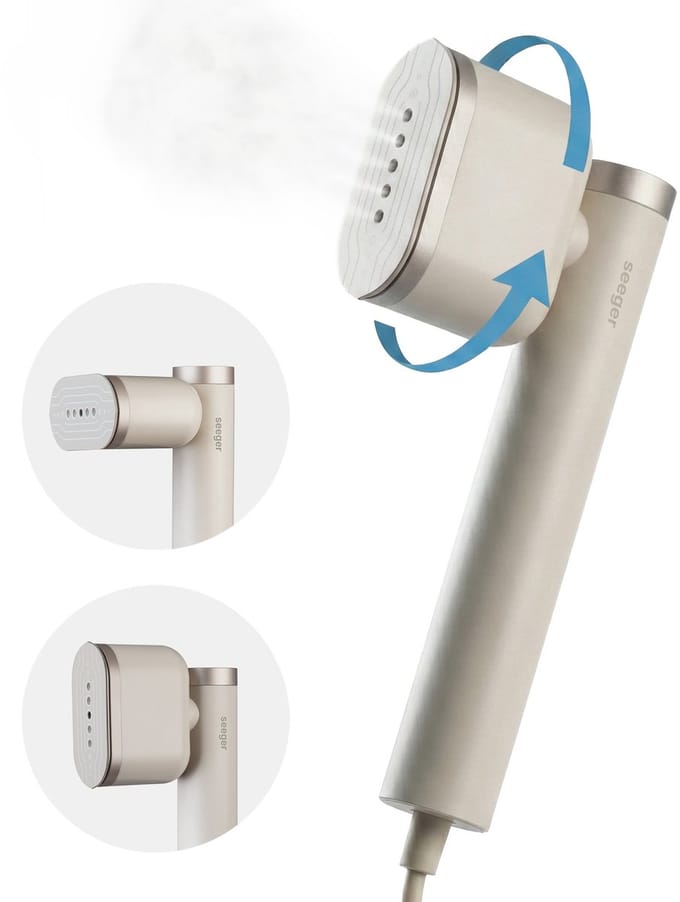 Seeger SuperSteam Kledingstomer - 3 standen - Compact Design - Stoom- en strijkfunctie - Handstomer - Beige