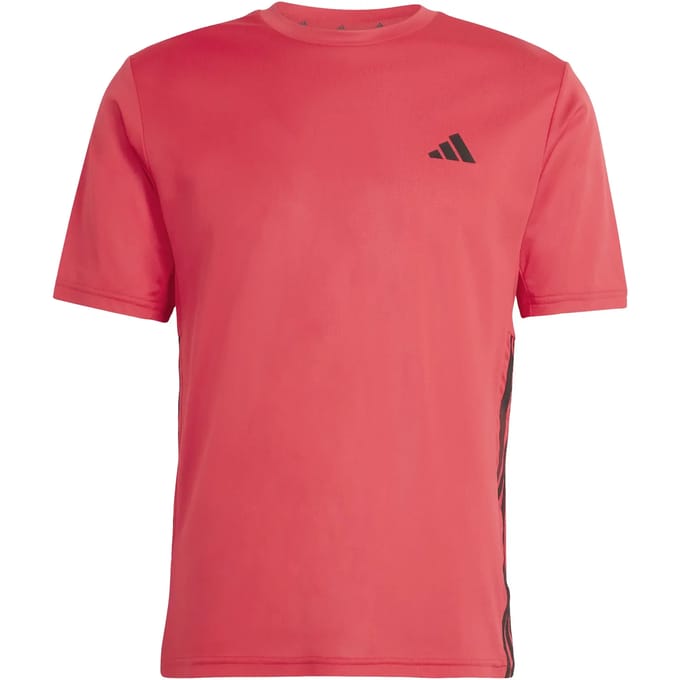 Adidas Workout Essentials Base 3 Stripes T-shirt Met Korte Mouwen Rood S / Regular Man