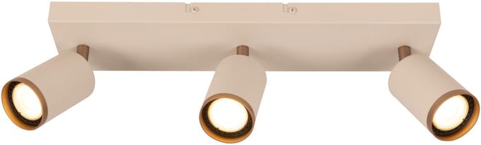 Lucide REGINA - Plafondspot (Plafondlamp) - 3xGU10 (MR16) - Taupe - Essential