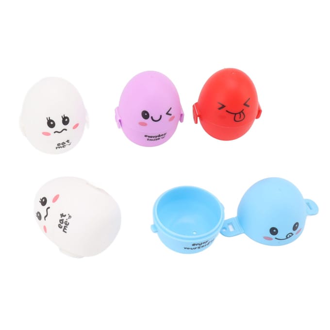 5 stuks Mooie Cartoon Eierdoos Buiten Draagbare Plastic Eieropbergdoos Container Organizer Houder white