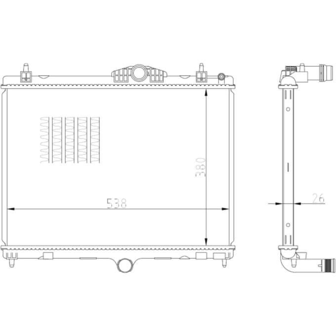 Radiator, motorkoeling NRF 550027