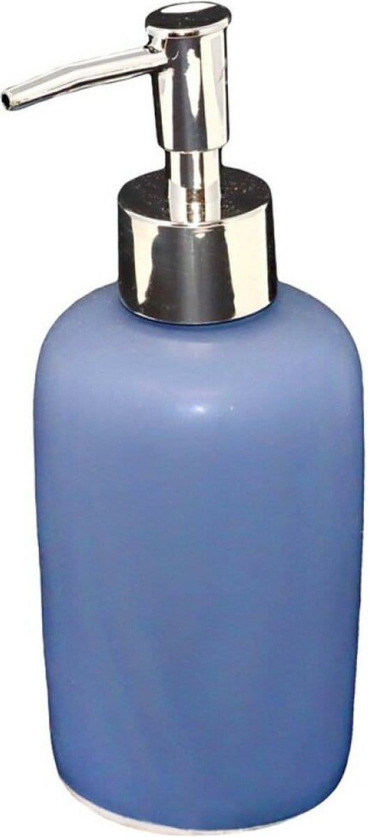 Concorde - Zeeppompje/dispenser - keramiek - blauw/zilver - 7 x 17 cm
