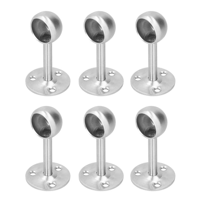 6 Stuks Flens Socket Roestvrij Staal Gordijnroede Beugels Kledingkast Stanghouder Hardware Fitting22