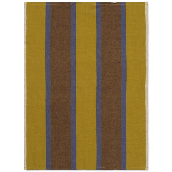 Ferm Living Hale Theedoek - lime/bright blue/chocolate