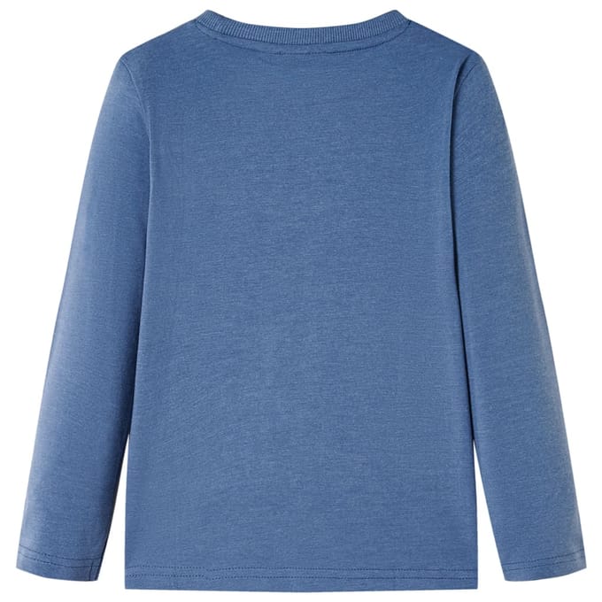 vidaXL Kindershirt met lange mouwen 128 gemêleerd blauw