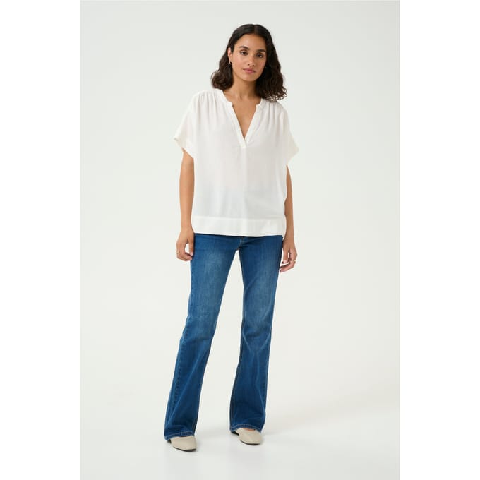 Kaffe KAmilia Wing SL Blouse Dames Blouse - Chalk
