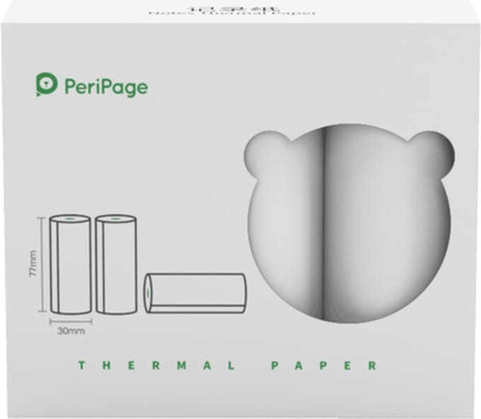 PeriPage A40 - Thermisch Papier - Wit - 77x30mm - 3rollen