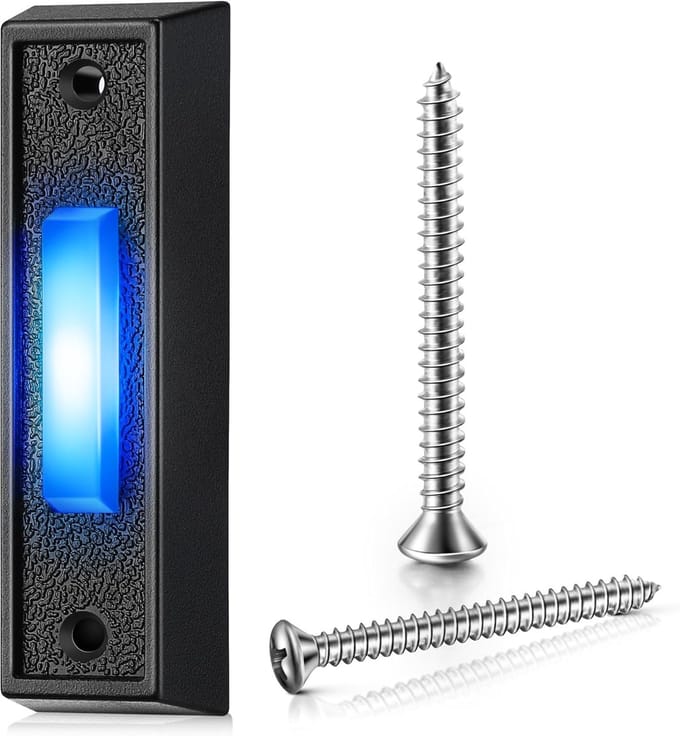 Bedrade Deurbelknop Vervanging met Blauwe LED Verlichting