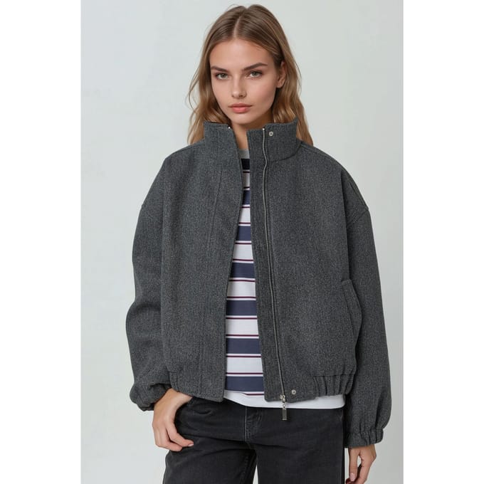 Oversized Coltrui Textuur Jacket