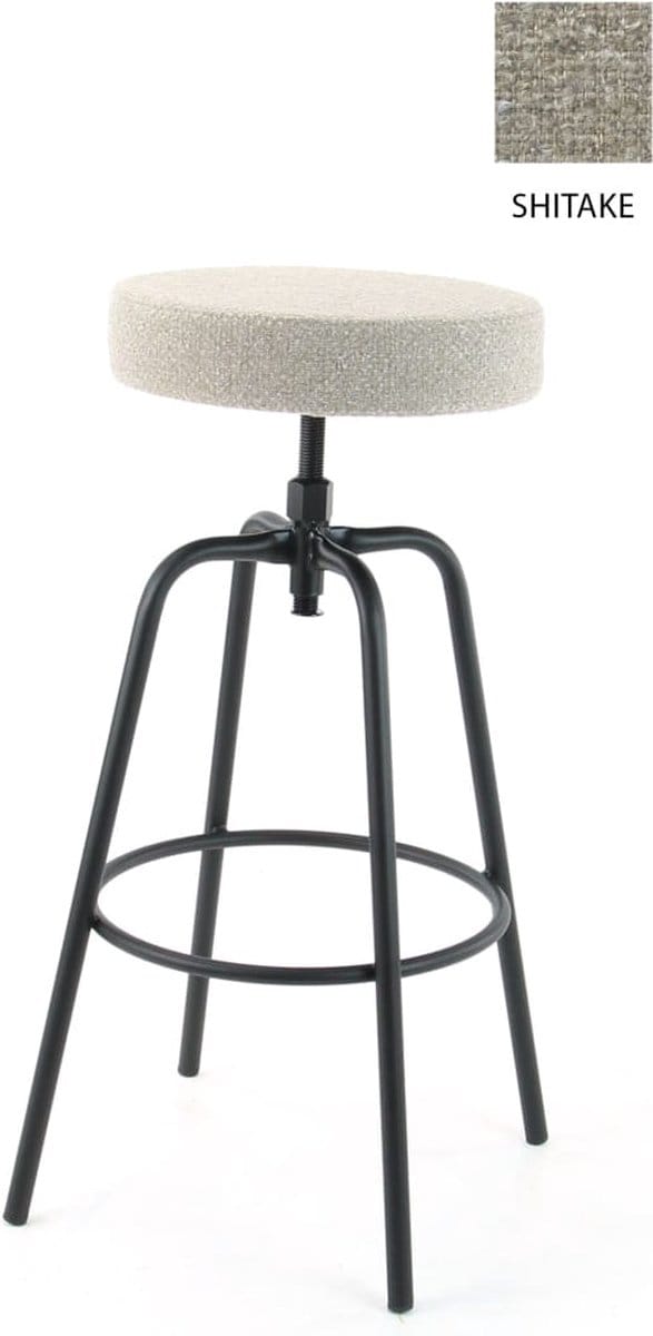Workliving Barkruk Hoog Rond - Boucle Shitake - 74-82 CM