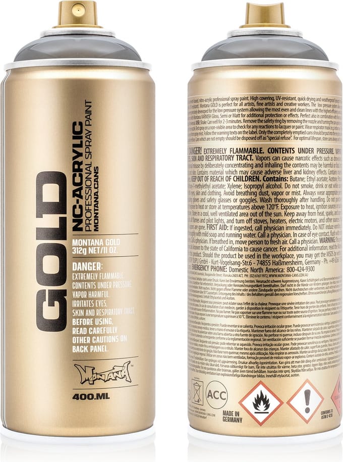 Montana GOLD Transparent Black T9000 spuitbus 400ml
