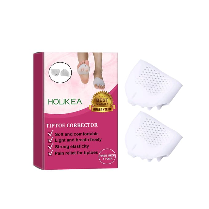 HOUKEA Correction de la pointe des pieds Protection des orteils en silicone Conception des orteils fendus Soulage la pression du pied Élastique souple 0 blanc