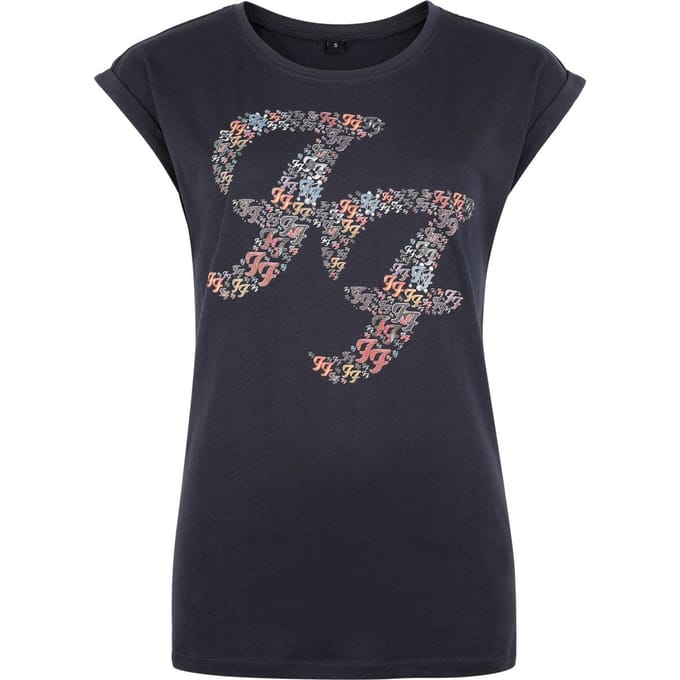 Foo Fighters T-shirt - Logo Crystals - S tot XXL - voor Vrouwen - navy