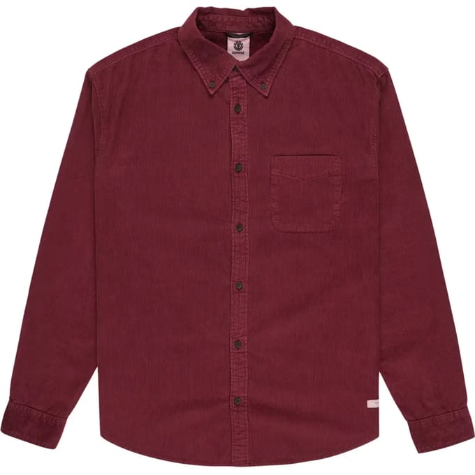 Element Button Down Corduroy Regular Fit Overhemd Met Lange Mouwen Rood L Man