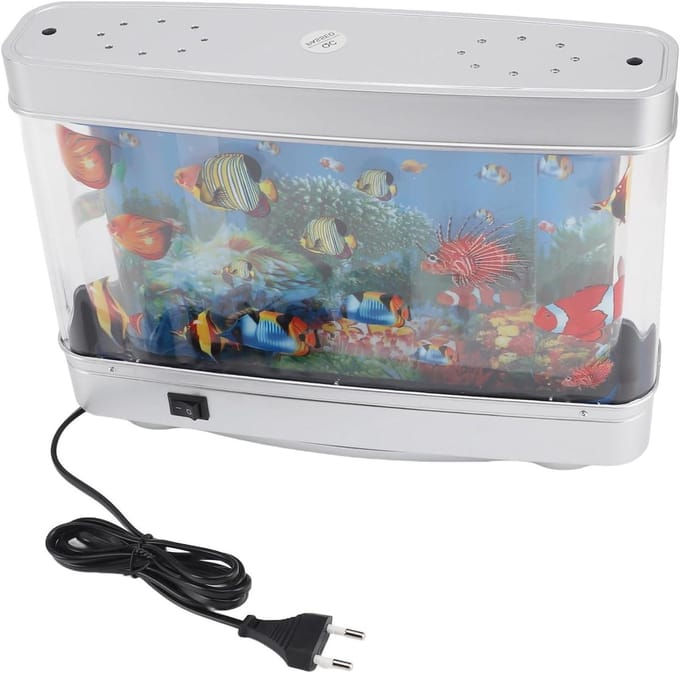 LED Aquarium Sensor Light, 31 x 22.5 cm, Artificial Tropical Fish, Decorative Artificial Aquarium Decoration Lamp with Movable Fish, Children's Room, Party Decoration