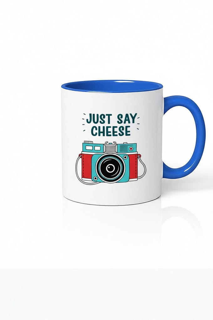 Just Say Cheese Mok - Retro Camera Design Koffiemok