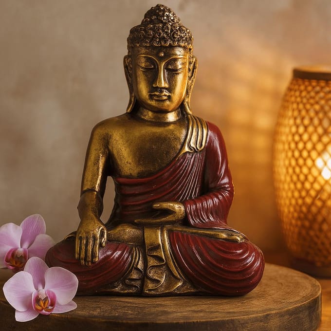 Rood & Gouden Boeddha - Groot