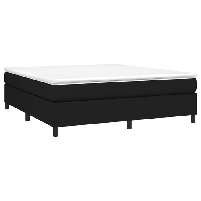 vidaXL - Boxspring - bed - stof - zwart - 160x200 - cm