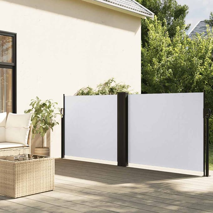 vidaXL - Windscherm - uittrekbaar - 120x1000 - cm - wit