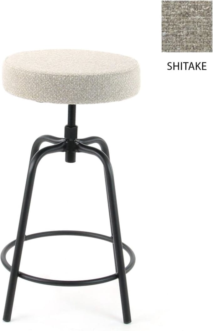 Workliving Barkruk Laag Rond - Boucle Shitake - 60-68 CM