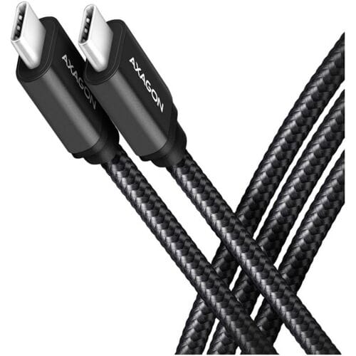 AXAGON BUCM3-CM20AB USB-C-kabel USB 3.2 Gen1 USB-C stekker 2 m Zwart Vergulde steekcontacten