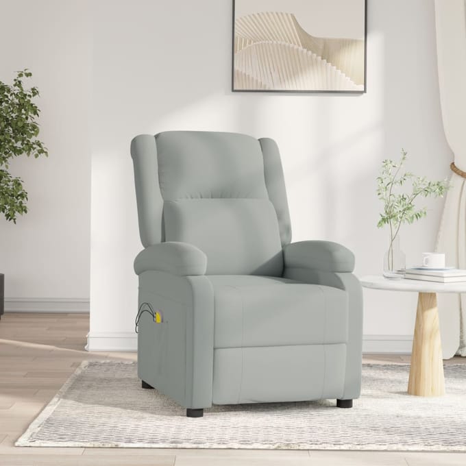 vidaXL - Massagestoel - elektrisch - fluweel - lichtgrijs