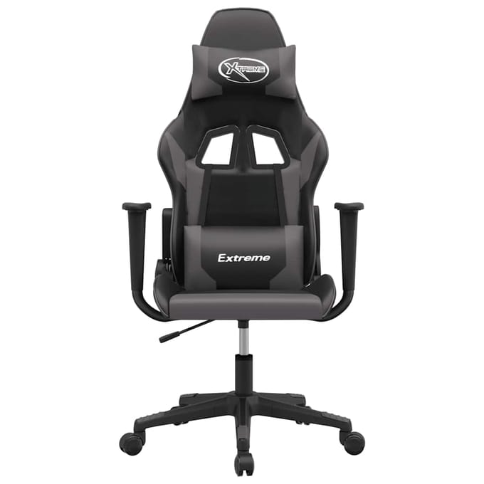 vidaXL - Gamestoel - kunstleer - zwart - en - grijs