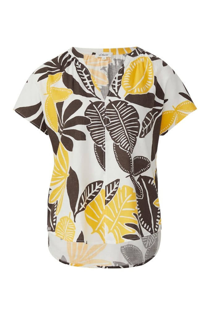 s.Oliver - female - Mouwloze blouse van linnenmix in een relaxte pasvorm