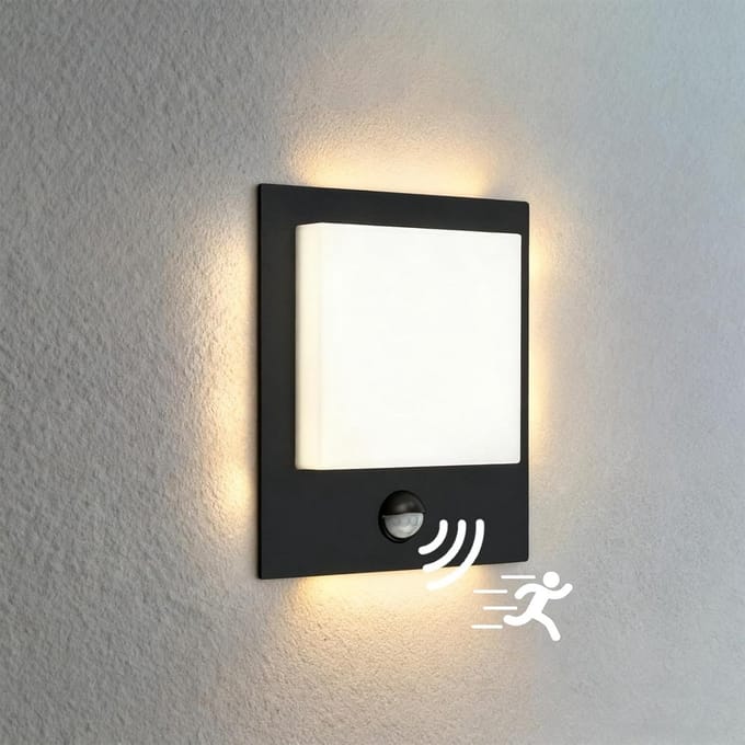 Waterdichte Buitenlamp met Bewegingssensor | 700 Lumen Neutraal Wit | IP44 Aluminium Wandlamp