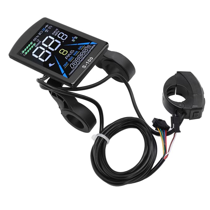 Elektrische Fiets LCD Display 24V 36V 48V 60V 72V Universeel Waterdicht Kleuren LCD Display Paneel met SM black