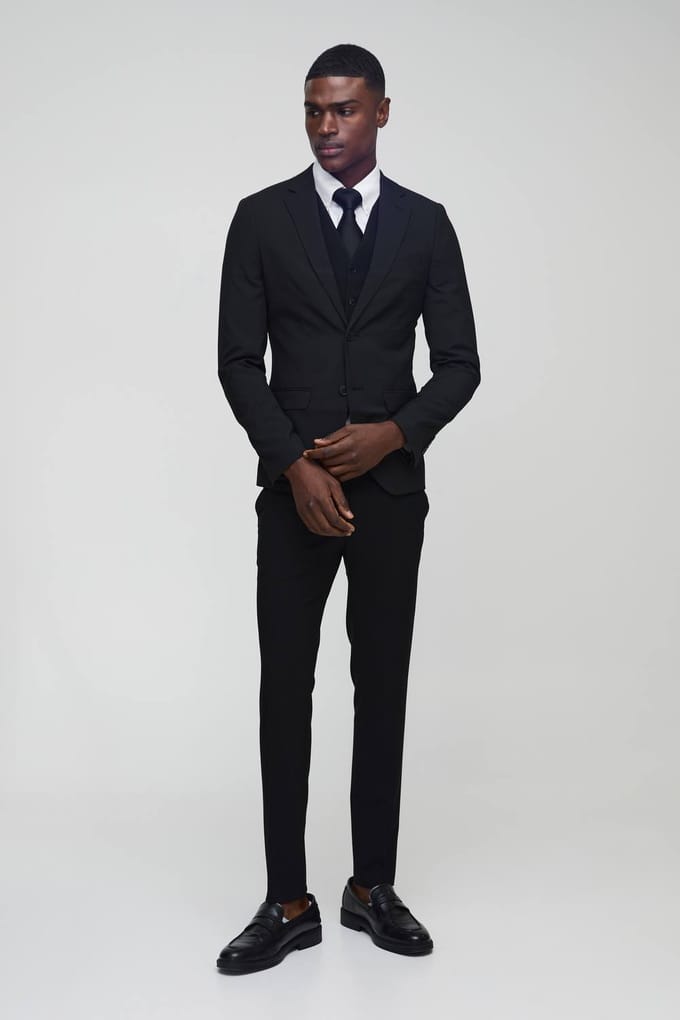 Super Skinny Single Breasted Blazer | Black | Size 52