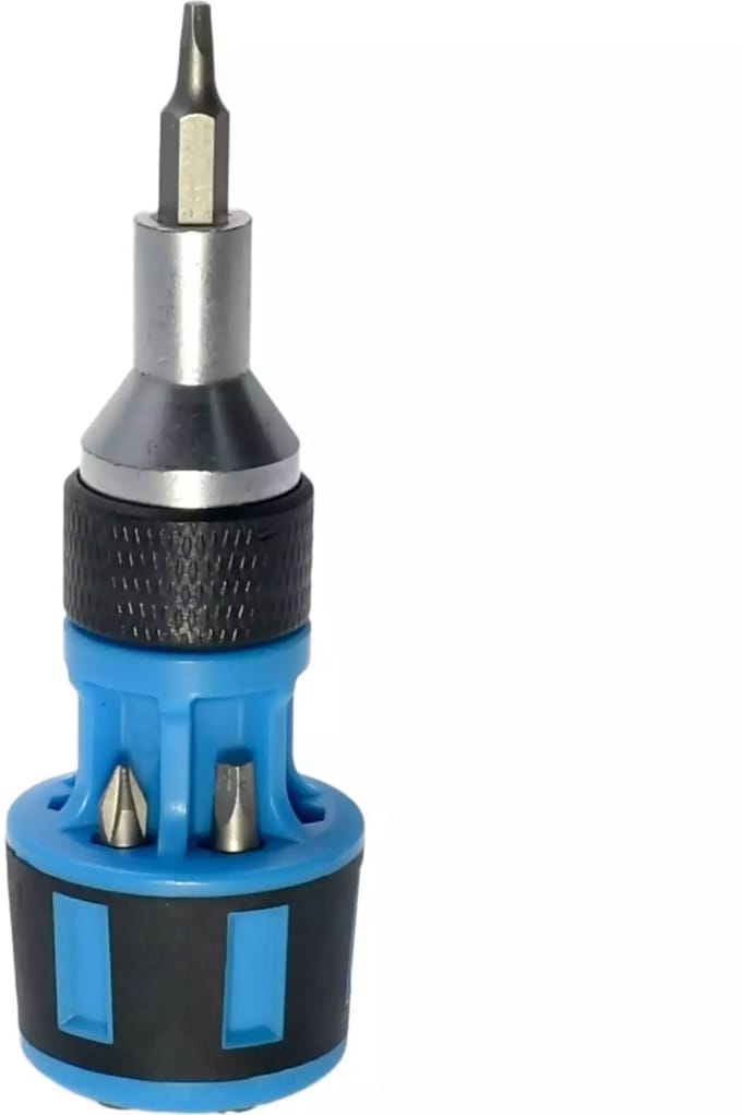 Benson Compacte ratelschroevendraaier met 6 bits en opbergfunctie - veelzijdig en ergonomisch ontwerp