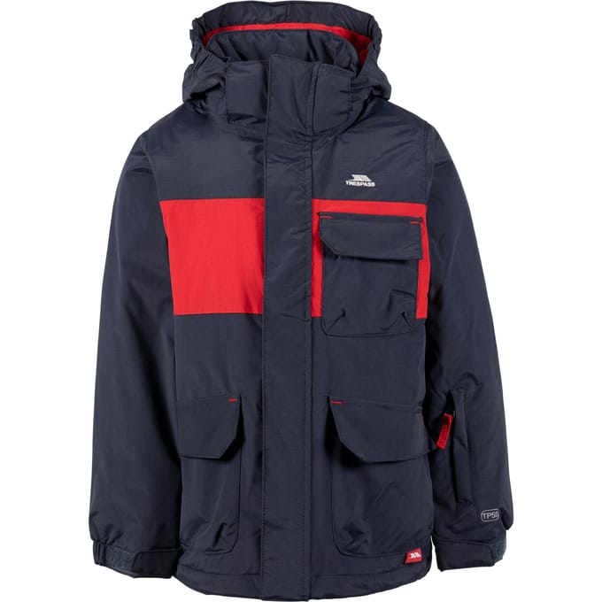Trespass Jongens Montee TP50 Ski jas (Marine / Rood)