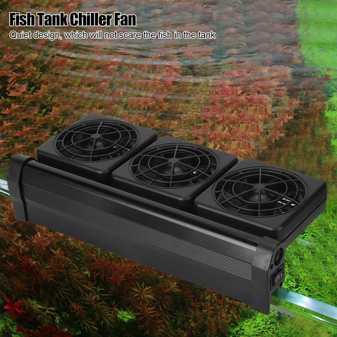 Mini drievoudige verstelbare aquariumkoelventilator voor vissen black