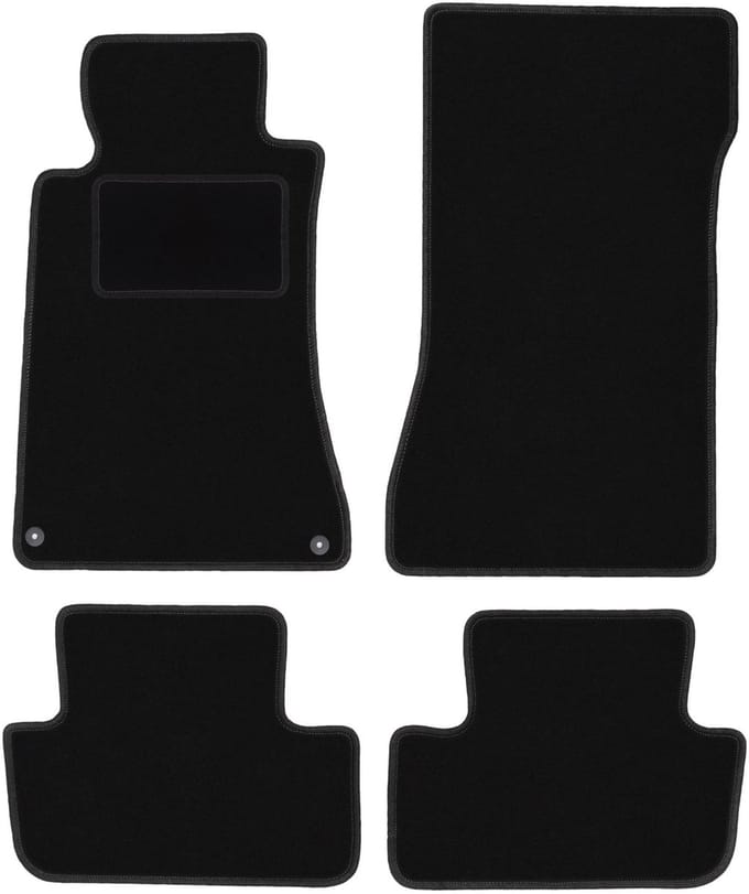 Zwarte veloursmatten voor: Mercedes CLK W209 coupé (1997-2009)