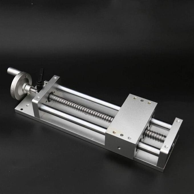 Lineaire Stage - Bewegingstafel - Precisiebewerking - Aluminium Constructie - 200mm Slag - Zilverkleurig
