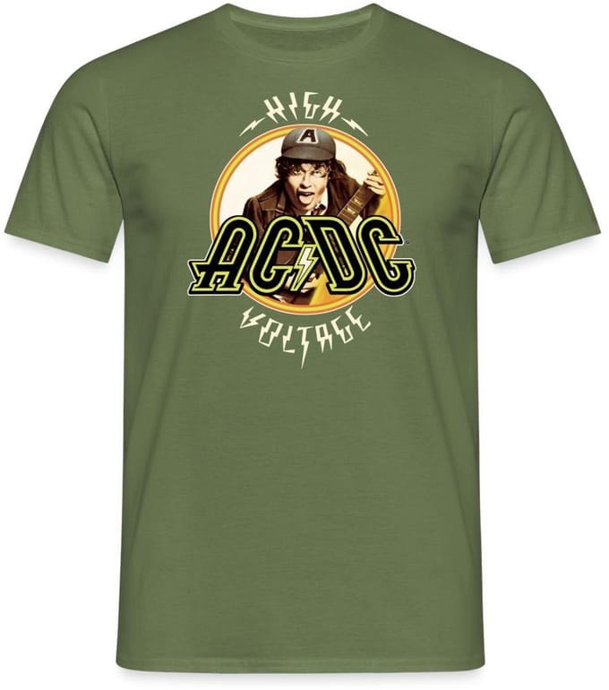 AC/DC Logo High Voltage Album Angus Young T-Shirt Heren