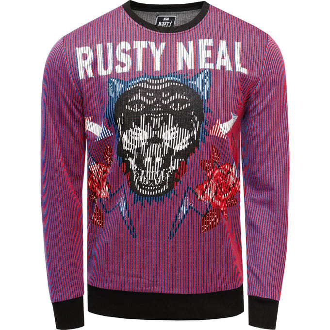 Paars jacquard sweatshirt in Black Panther Design