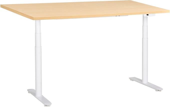 DESTINAS - Elektr bureau - Wit/Lichtbruin - 160 x 72 cm - Vezelplaat