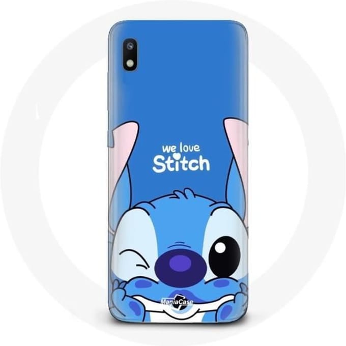 Coque - Samsung - Galaxy A10 - Stitch mignon - Souple - Protection enfant bleu