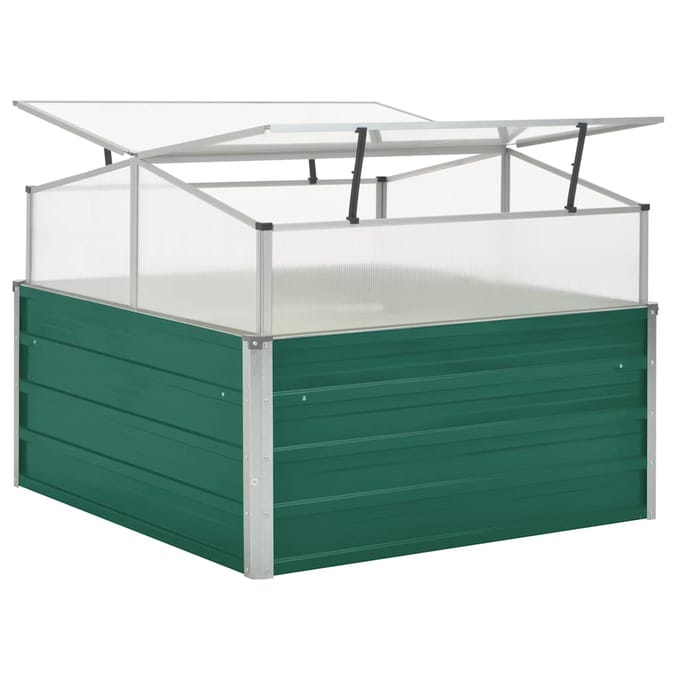 vidaXL - Tuinkas - 100x100x77 - cm - gegalvaniseerd - staal - groen